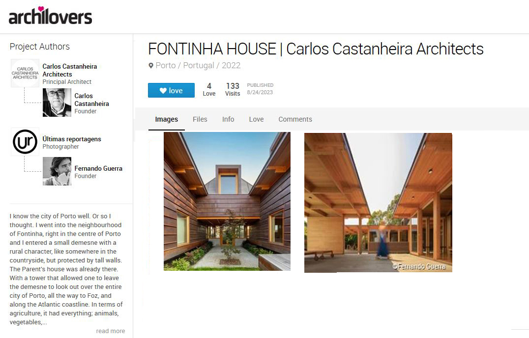 Archilovers – 24/08/23 – Fontinha House